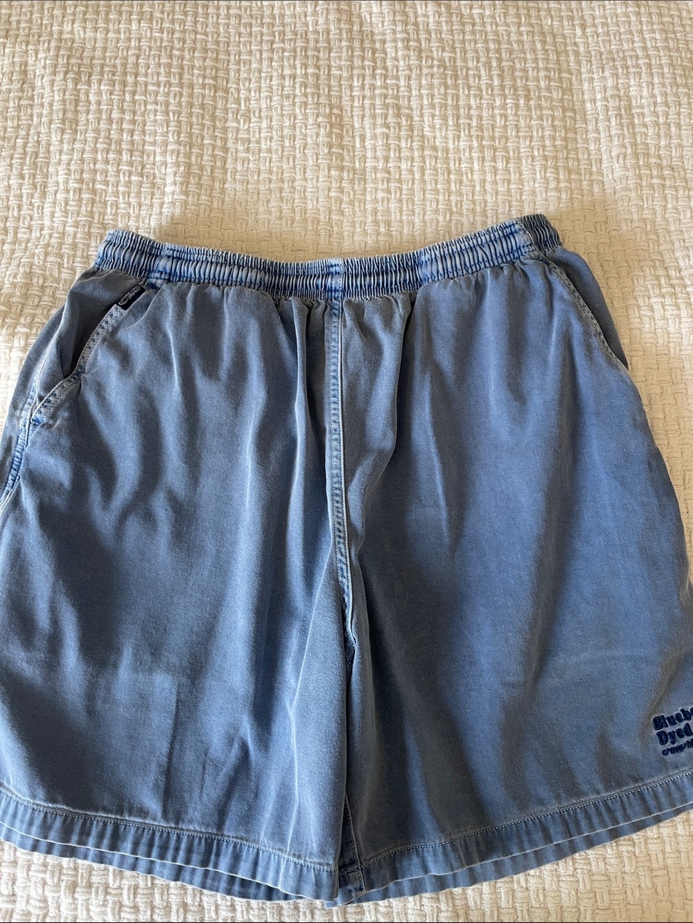 Blue Men’s Elastic-Waist Casual Shorts